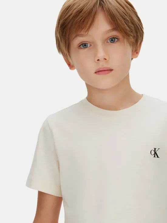 Calvin Klein Jeans Komplet t-shirtów Monologo IB0IB01093 Beżowy Regular Fit