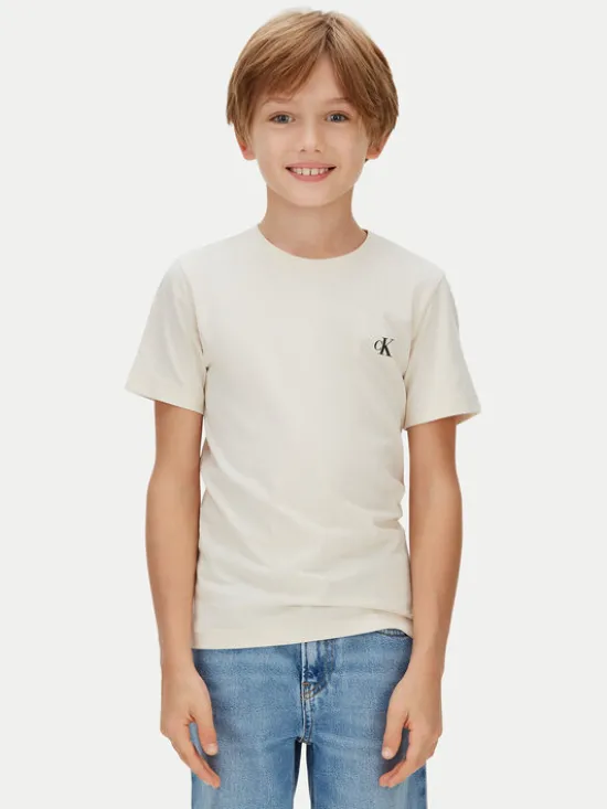 Calvin Klein Jeans Komplet t-shirtów Monologo IB0IB01093 Beżowy Regular Fit