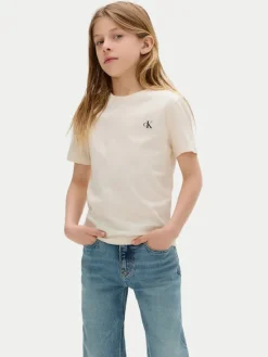 Calvin Klein Jeans Komplet t-shirtów Monologo IB0IB01093 M Beżowy Regular Fit