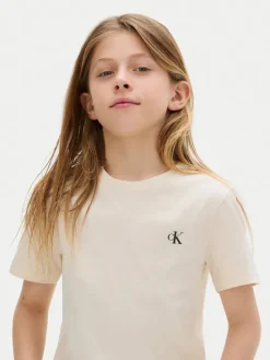 Calvin Klein Jeans Komplet t-shirtów Monologo IB0IB01093 M Beżowy Regular Fit
