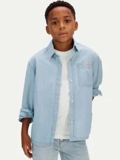 Calvin Klein Jeans Koszula jeansowa LVCKSJB30B Niebieski Regular Fit