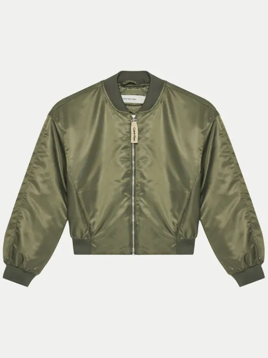 Calvin Klein Jeans Kurtka bomber IG0IG02679 Zielony Regular Fit