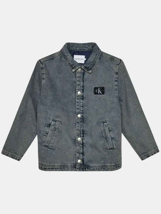 Calvin Klein Jeans Kurtka jeansowa Skater IU0IU00537 Niebieski Relaxed Fit