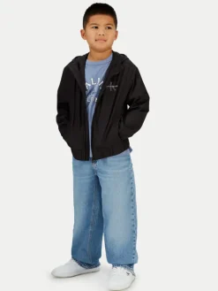 Calvin Klein Jeans Kurtka przejściowa Monologo Essential IB0IB02639 Czarny Regular Fit