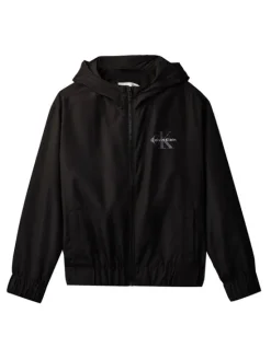 Calvin Klein Jeans Kurtka przejściowa Monologo Essential IB0IB02639 Czarny Regular Fit