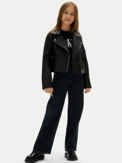 Calvin Klein Jeans Kurtka z imitacji skóry IG0IG02982 D Czarny Regular Fit