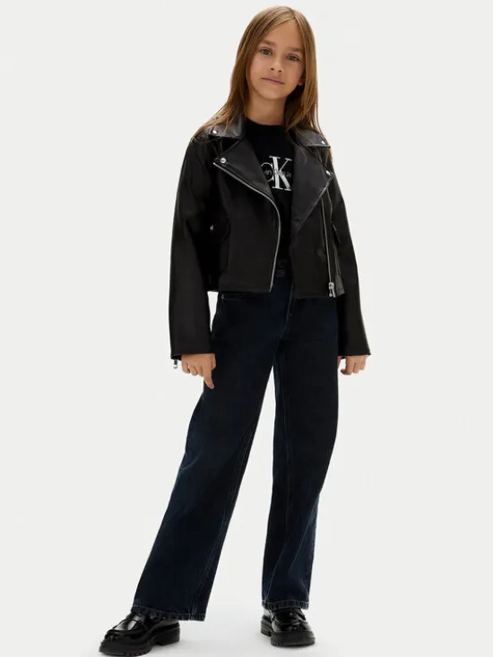Calvin Klein Jeans Kurtka z imitacji skóry IG0IG02982 D Czarny Regular Fit