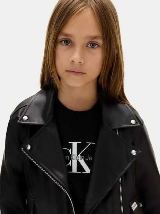 Calvin Klein Jeans Kurtka z imitacji skóry IG0IG02982 D Czarny Regular Fit