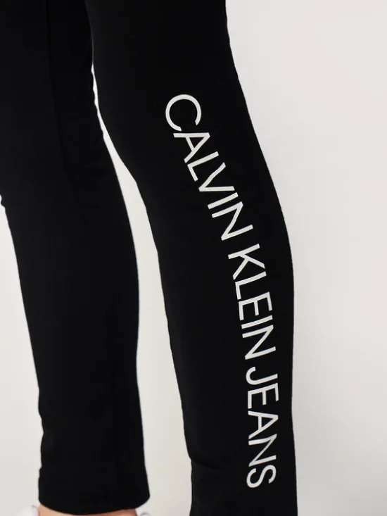 Calvin Klein Jeans Legginsy Logo IG0IG00740 Czarny Slim Fit