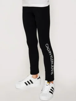 Calvin Klein Jeans Legginsy Logo IG0IG00740 Czarny Slim Fit