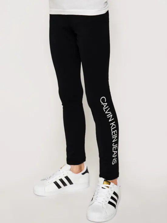 Calvin Klein Jeans Legginsy Logo IG0IG00740 Czarny Slim Fit