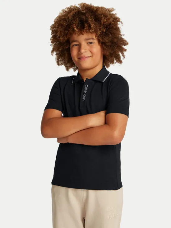 Calvin Klein Jeans Polo Embro Logo IB0IB02370 Czarny Regular Fit