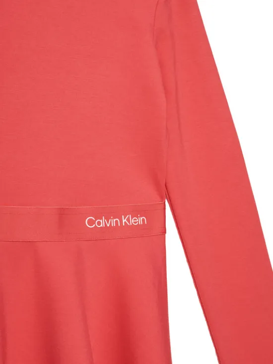 Calvin Klein Jeans Sukienka codzienna Logo Tape IG0IG02666 D Różowy Regular Fit