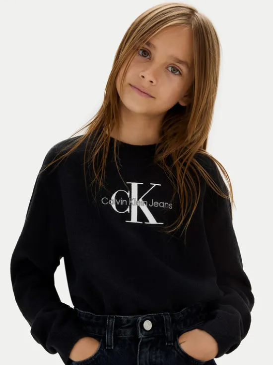 Calvin Klein Jeans Sweter Monologo IG0IG02830 M Czarny Regular Fit