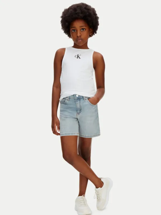Calvin Klein Jeans Szorty jeansowe LVCKSJC19G Niebieski jasny Regular Fit