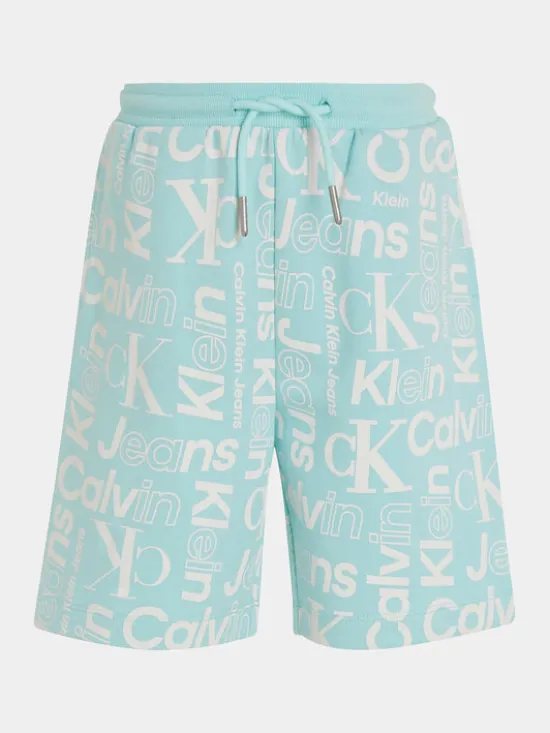 Calvin Klein Jeans Szorty sportowe Inst Ck Aop IB0IB02105 Niebieski Regular Fit