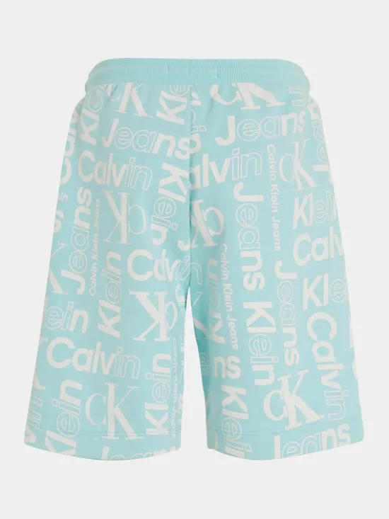 Calvin Klein Jeans Szorty sportowe Inst Ck Aop IB0IB02105 Niebieski Regular Fit