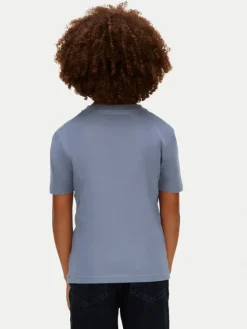 Calvin Klein Jeans T-Shirt Chest Monologo LV1CKSJA32 Niebieski Regular Fit