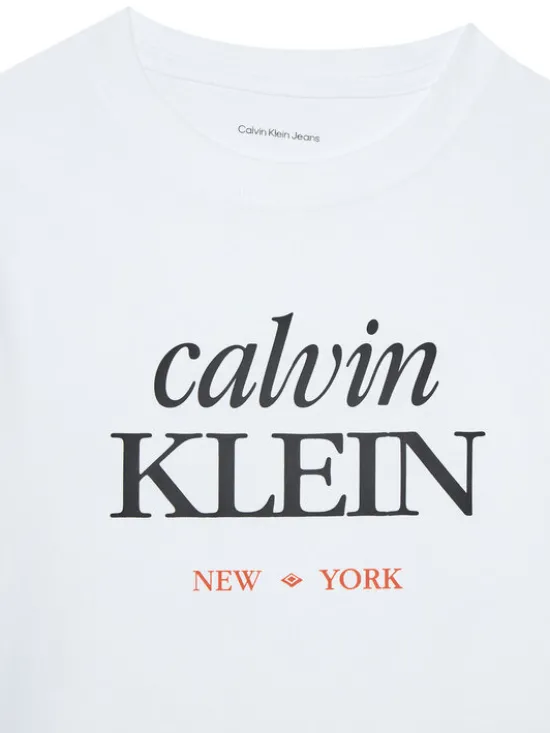 Calvin Klein Jeans T-Shirt LVCKSJA07B Biały Regular Fit