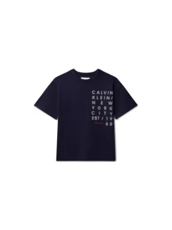 Calvin Klein Jeans T-Shirt LVCKSJA02B Granatowy Relaxed Fit