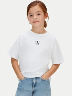 Calvin Klein Jeans T-Shirt LVCKSJA16G Biały Boxy Fit