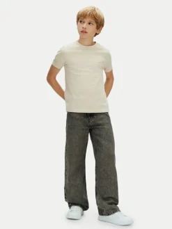 Calvin Klein Jeans T-Shirt LVCKSJA08B Beżowy Regular Fit