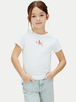 Calvin Klein Jeans T-Shirt LVCKSJA15G Biały Regular Fit