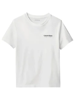 Calvin Klein Jeans T-Shirt Minimal Logo IB0IB02608 Biały Regular Fit