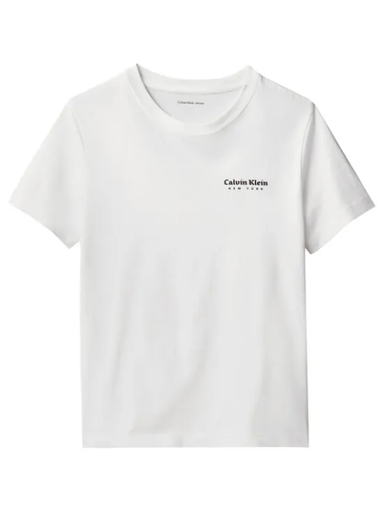 Calvin Klein Jeans T-Shirt Minimal Logo IB0IB02608 Biały Regular Fit