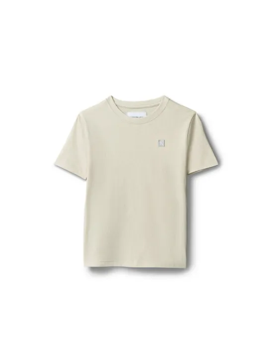 Calvin Klein Jeans T-Shirt Mono Mini Badge LV1CKSJA30 Beżowy Regular Fit