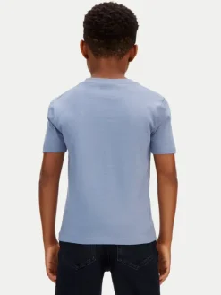 Calvin Klein Jeans T-Shirt Mono Mini Badge LV1CKSJA30 Niebieski Regular Fit