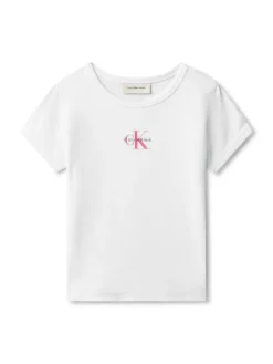 Calvin Klein Jeans T-Shirt Monologo LVCKSJB11G Biały Regular Fit
