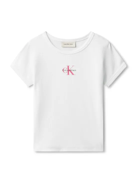 Calvin Klein Jeans T-Shirt Monologo LVCKSJB11G Biały Regular Fit