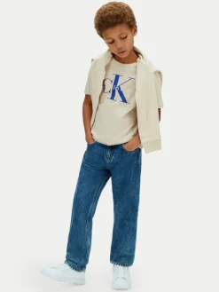 Calvin Klein Jeans T-Shirt Monologo LV1CKSJA33 Szary Regular Fit