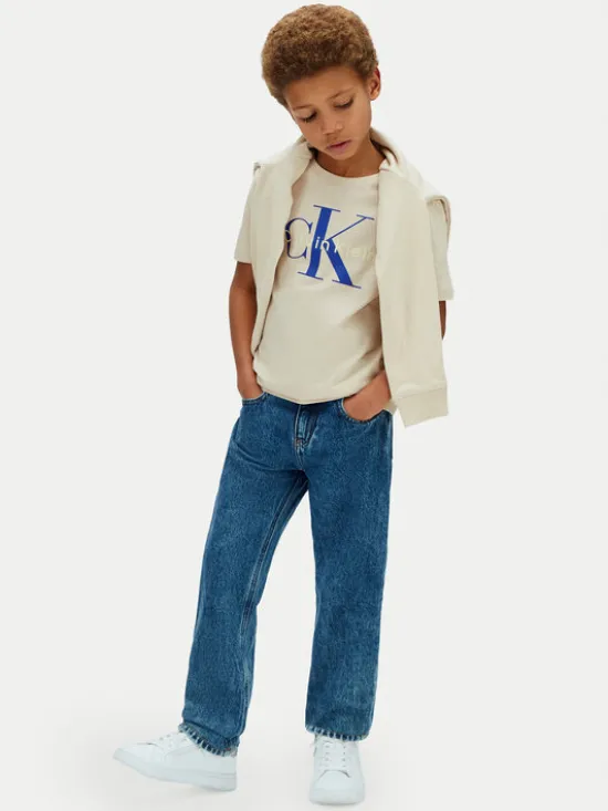 Calvin Klein Jeans T-Shirt Monologo LV1CKSJA33 Szary Regular Fit