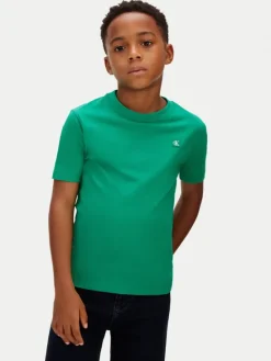 Calvin Klein Jeans T-Shirt Mono Mini Badge LV1CKSJA30 Zielony Regular Fit