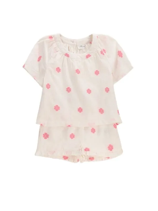 Coccodrillo Komplet t-shirt i spodenki WC6117301TGK-003 Kremowy Regular Fit