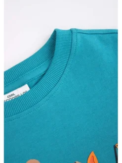 Coccodrillo Longsleeve WC6143104FBK-013 Turkusowy Regular Fit