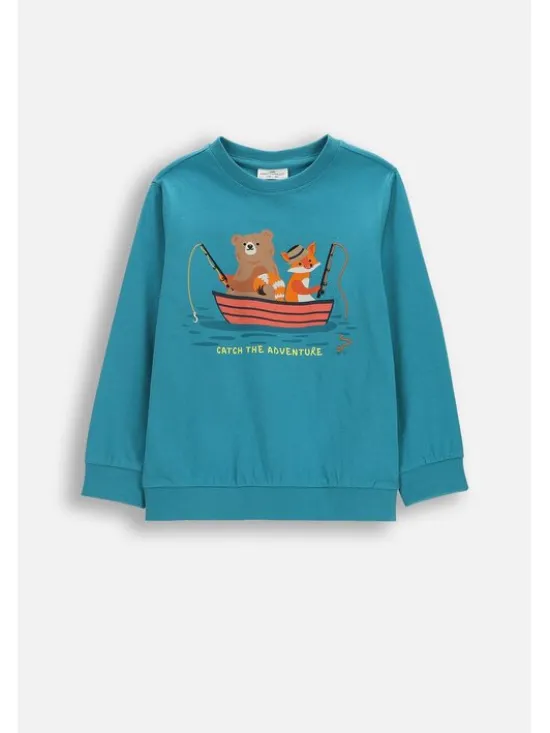Coccodrillo Longsleeve WC6143104FBK-013 Turkusowy Regular Fit