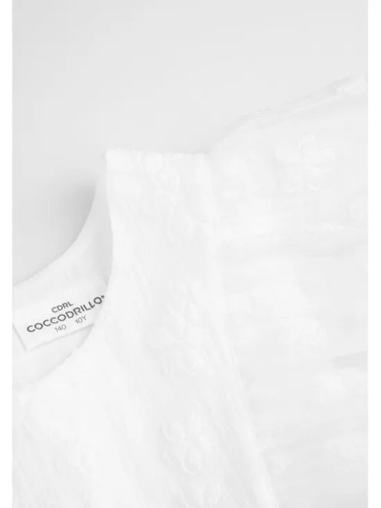 Coccodrillo Sukienka elegancka WC6128202EJG-001 Biały Regular Fit