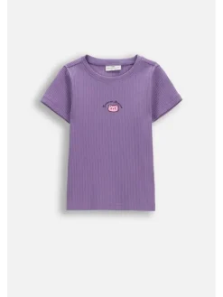 Coccodrillo T-Shirt WC6143207SGK-016 Fioletowy Regular Fit