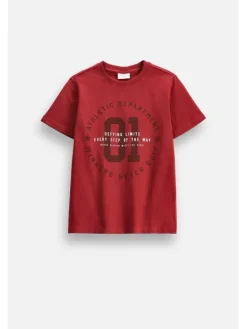 Coccodrillo T-Shirt ZC6143202ABJ-017 Bordowy Regular Fit