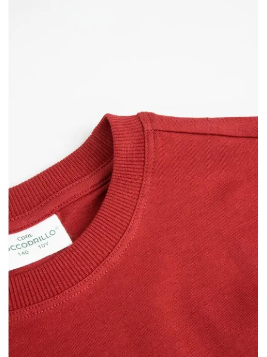 Coccodrillo T-Shirt ZC6143202ABJ-017 Bordowy Regular Fit