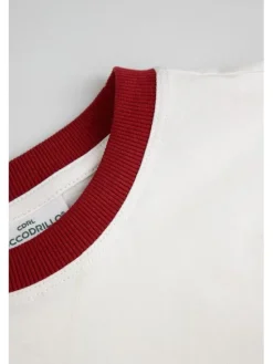 Coccodrillo T-Shirt ZC6143204ABJ-003 Kremowy Regular Fit
