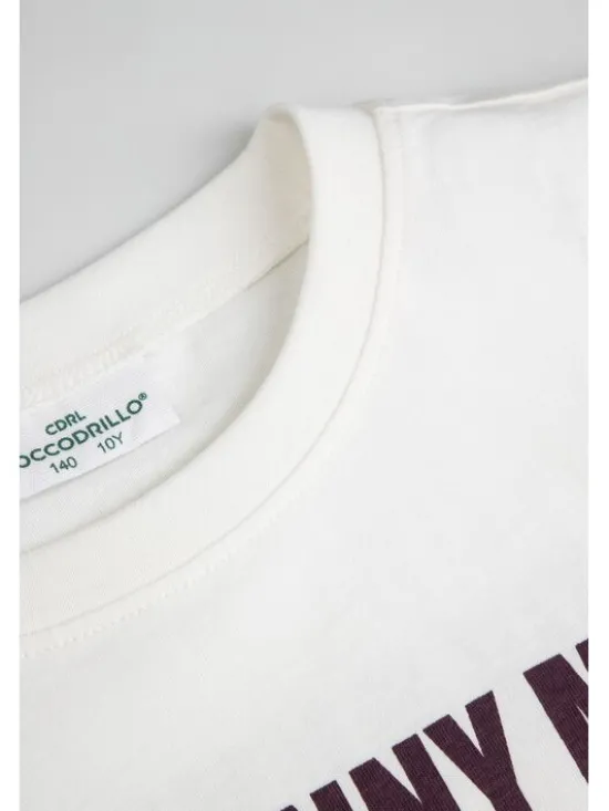 Coccodrillo T-Shirt ZC6143204AGJ-003 Kremowy Regular Fit