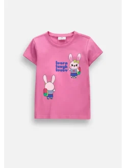 Coccodrillo T-Shirt ZC6143205AGK-007 Różowy Regular Fit