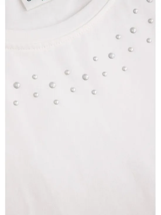 Coccodrillo T-Shirt ZC6143201EJG-003 Kremowy Regular Fit