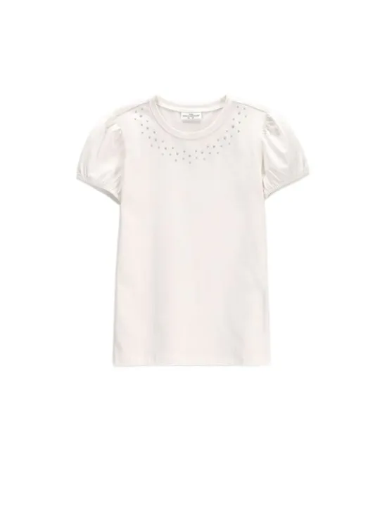 Coccodrillo T-Shirt ZC6143201EJG-003 Kremowy Regular Fit
