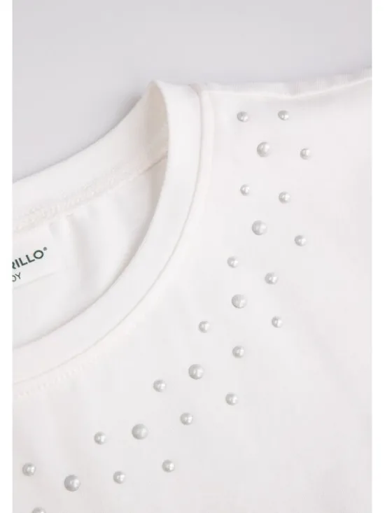 Coccodrillo T-Shirt ZC6143201EJG-003 Kremowy Regular Fit