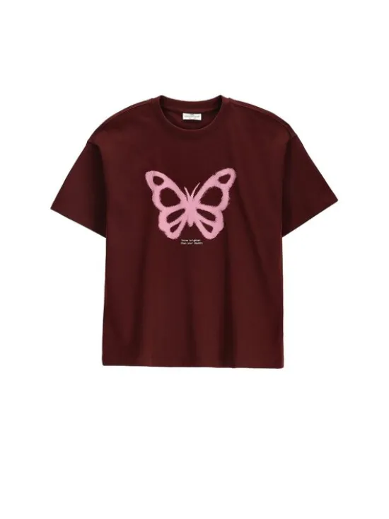 Coccodrillo T-Shirt ZC6143202FGJ-017 Bordowy Regular Fit